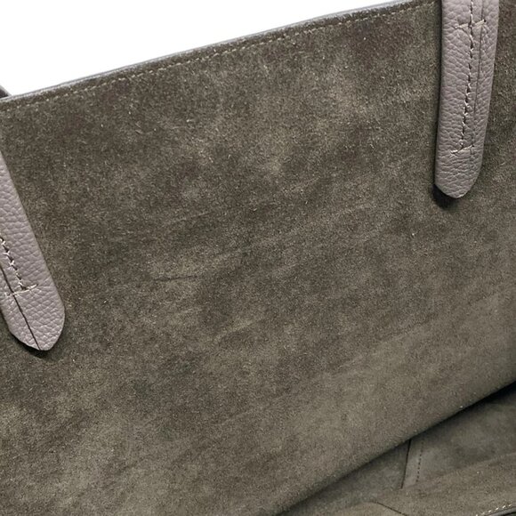 Auth CELINE Cabas Phantom Small With Belt - Gray Beige Soft grained calfskin - Picture 13 of 15